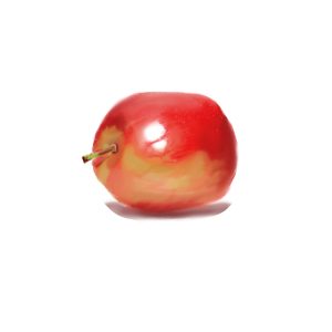 a digitally-painted apple