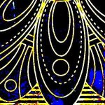 geometric shapes in vibrant colors. Looks a little bit like the keys of a thumb piano